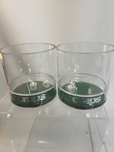 Vintage Old Fashioned lowball Casino Gaming Glasses Roulette Craps Jackpot MCM 8 - Picture 11 of 20
