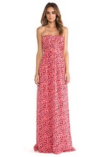 ERIN Erin Fetherston Geranium Multi Animal-Print Gown Dress. NWT Sz.4 395