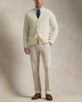 $198 Polo Ralph Lauren Men's Cable-Knit Wool-Cashmere Cardigan