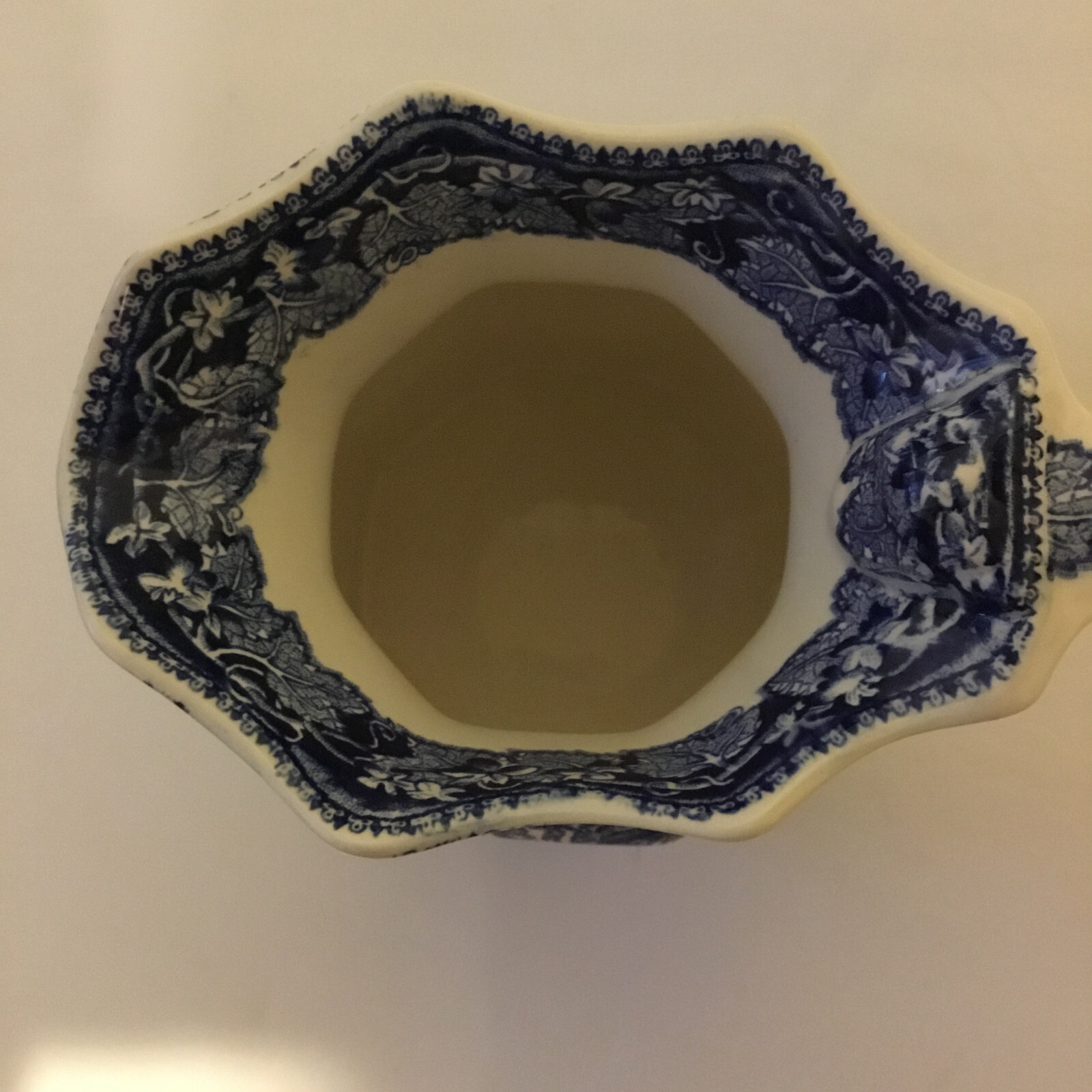 Vintage Mason's Vista Blue Transferware Ironstone Pitcher Creamer 6" England