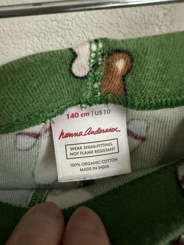 EUC Hanna Andersson Holiday Bear Pajamas SIZE 140 US 10 Green Excellent - Picture 13 of 13