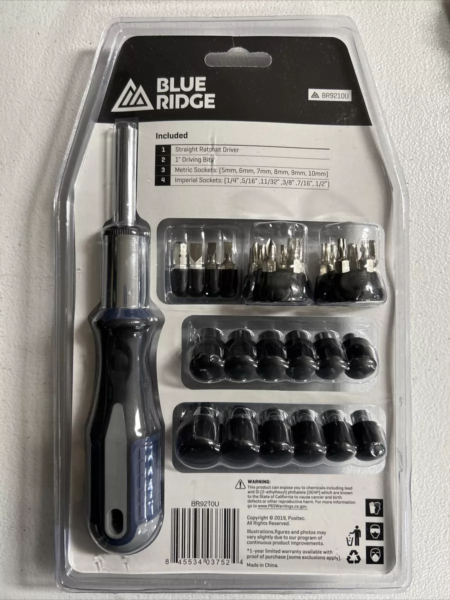 Blue Ridge Tools 26pc Ratcheting Socket and Screwdriver Set NIB