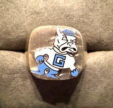 Vintage Sterling Blue White Enamel Georgetown University Hoyas Men’s Signet Ring