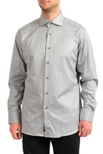 Hugo Boss Men's "T-Stanley" Regular Fit Gray Striped Long Sleeve Dress Shirt