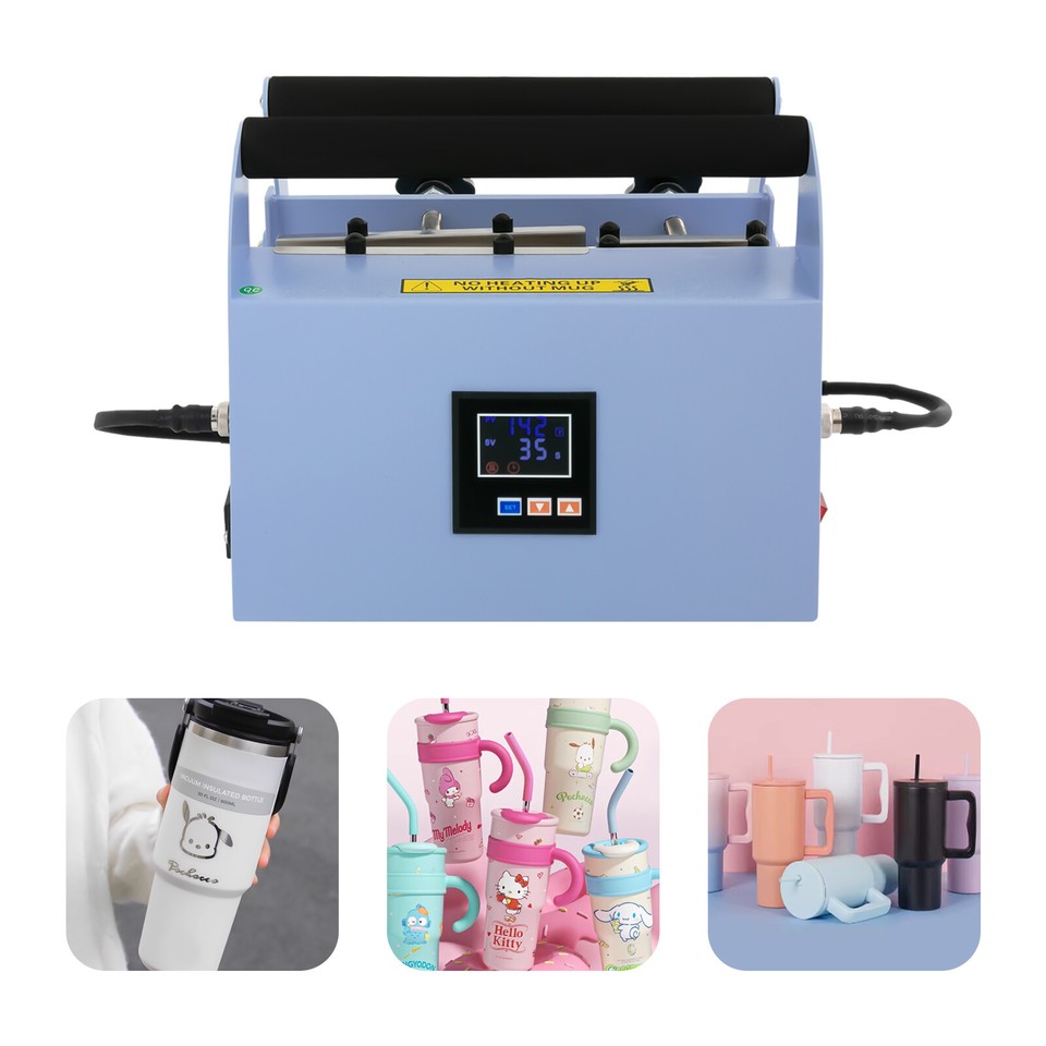 Blue Tumbler Heat Press Car Cup Mug Press Heat Machine Temp/Time