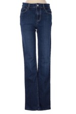 Dark Wash PAIGE Mid Rise Straight Leg Denim Blue Jeans Can Be Cuffed Size 26