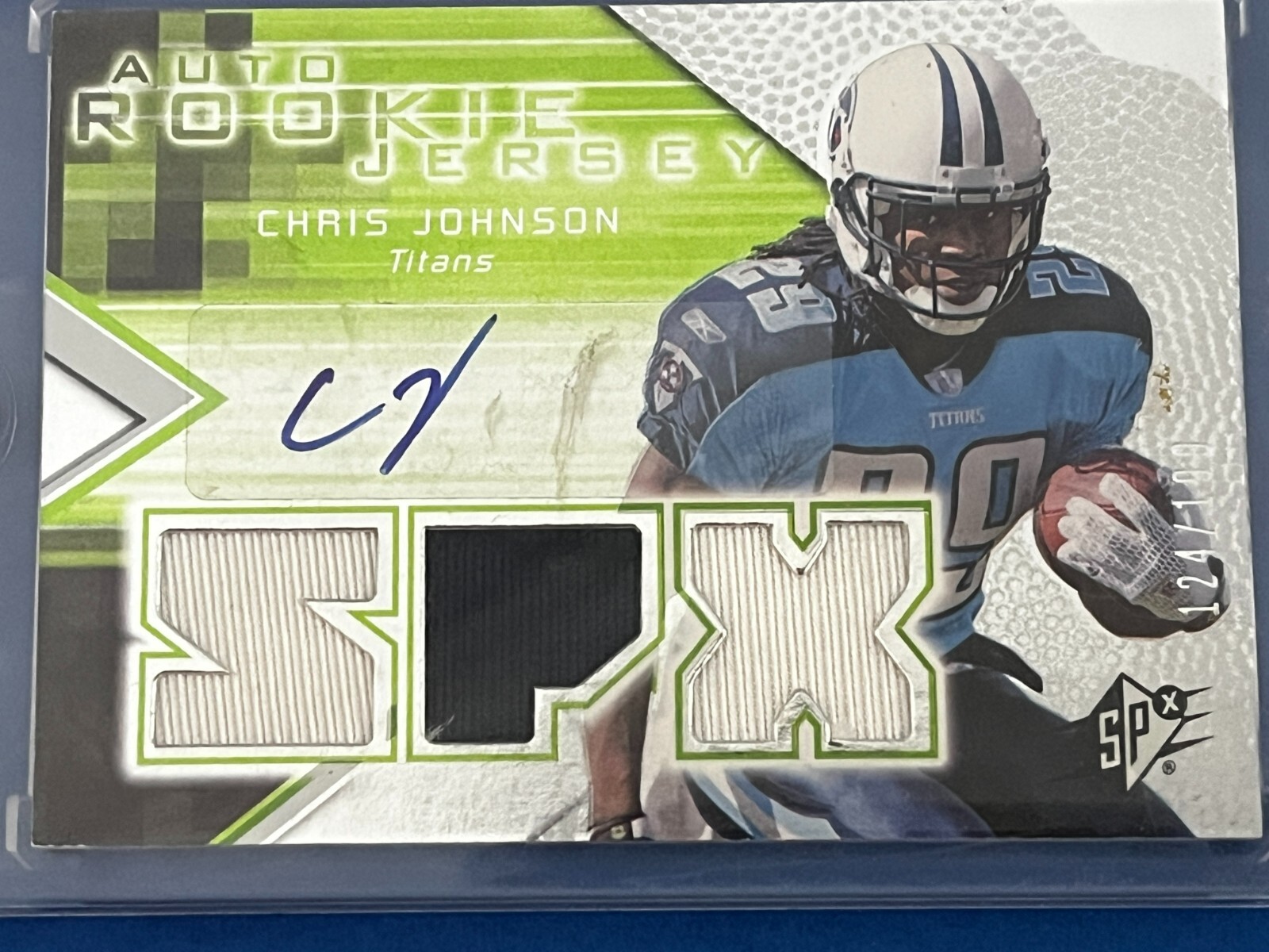 Chris Johnson Spx #153 Green Holofoil-Signed Jersey