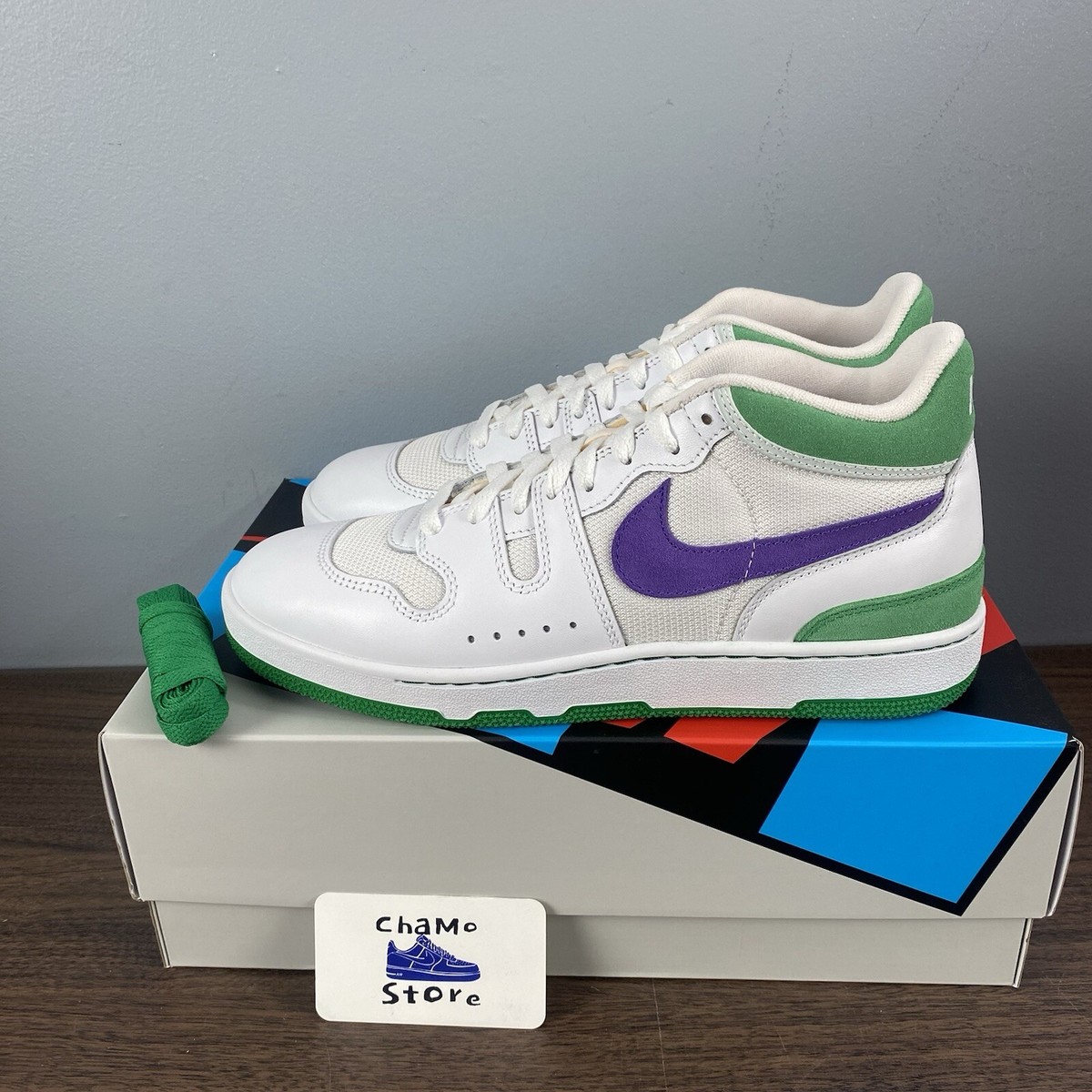 Nike Mac Attack Wimbledon Court Green Hyper Grape Shoes FZ2097-101 Mens 10.5 NEW NIKE ATTACK WIMBLEDON WHITE/HYPER GRAPE-COURT GREEN SIZE  main image 3