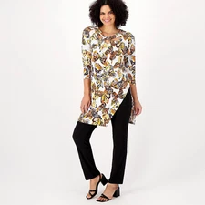 Attitudes by Renee Women 2-pc Set Como Jersey Twist Neck Pants Tunic XXS *NEW*