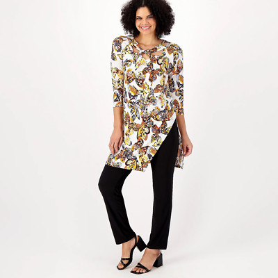 Attitudes by Renee Women 2-pc Set Como Jersey Twist Neck Pants Tunic XXS *NEW*