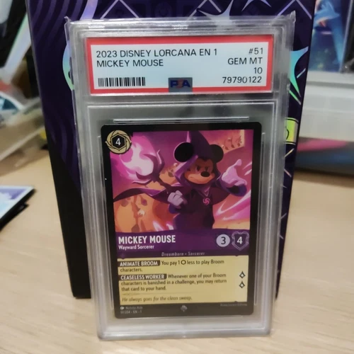 Disney Lorcana Mickey Mouse Wayward Sorcerer 51/204 Non-Foil PSA 10
