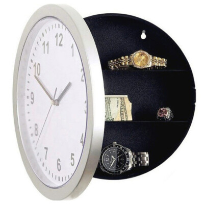 1pcs Wall Clock with Safe, Vintage Silent Non Ticking Battery Operated New