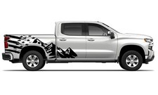 Mountains Us Flag Graphics Stickers Decal Compatible With Chevrolet Silverado