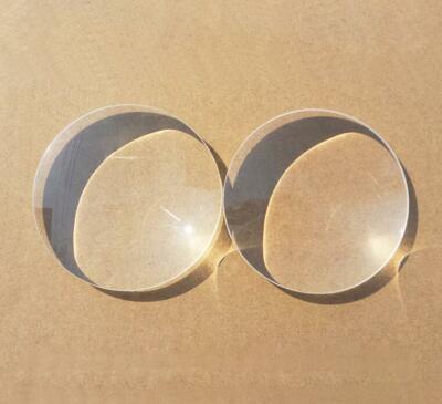 80mm K9 Optical Glass 150mm Focal Length Double Convex Lens Magnifying Glass 2PC