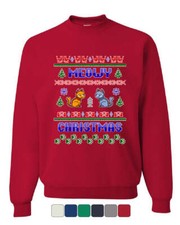 Meowy Christmas Ugly Sweater Sweatshirt Cat Kitten Purr Merry Xmas Sweater