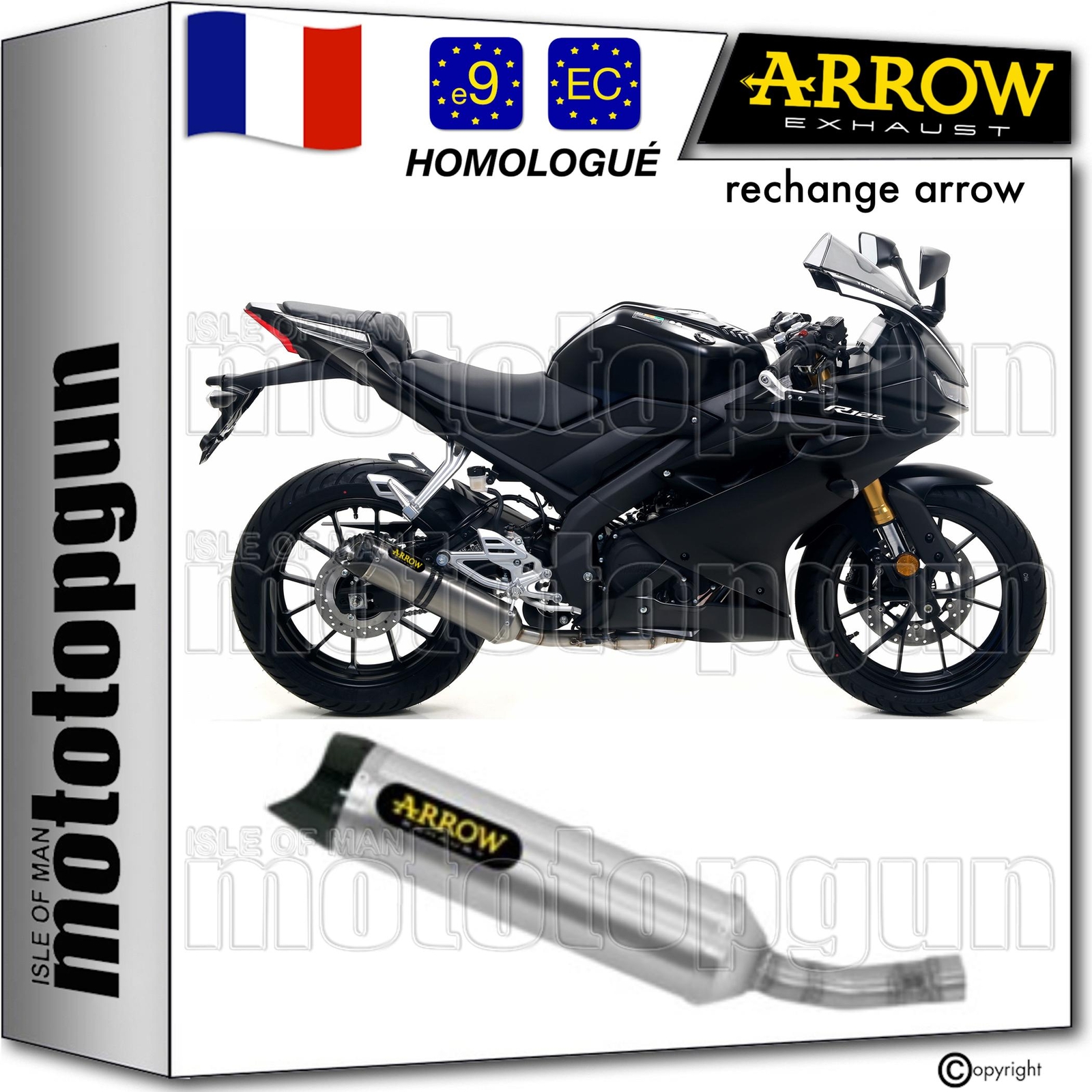 Échappement Arrow Thunder Titanium pour Yamaha YZF R125 2020