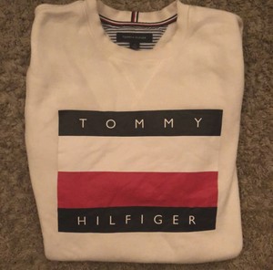 tommy hilfiger mens pullover big flag sweater
