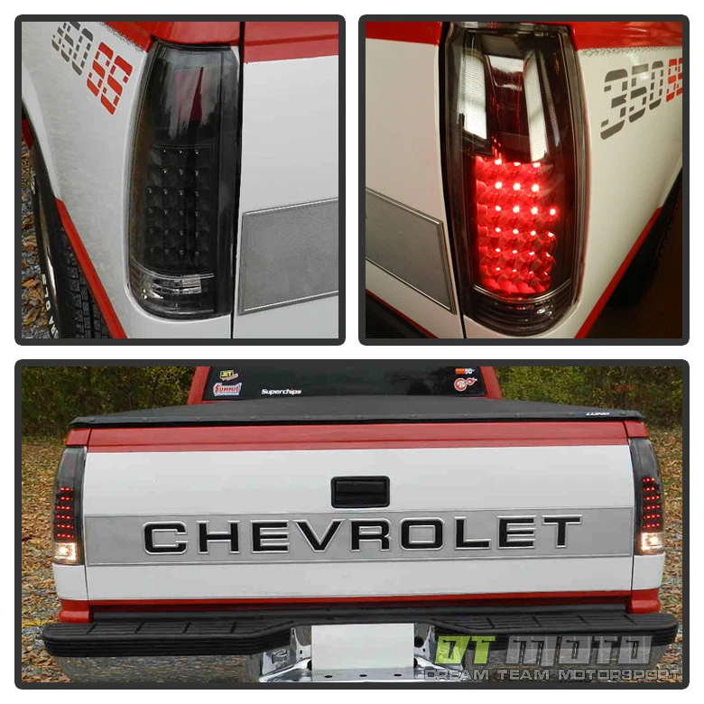 Black 1988-1998 chevy Silverado C/K Suburban Tahoe Sierra LED Tail Lights Lamps - Image 2 of 4
