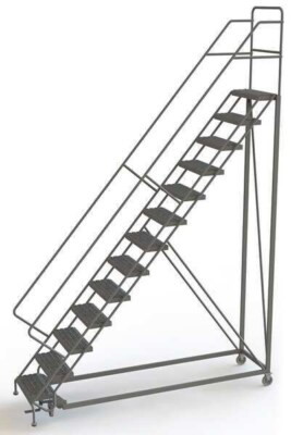 NEW! Tri-Arc 166in H Steel Configurable Ladder-13 Step Perforated-450lb Load!!
