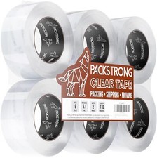 Industrial Grade Clear Packing Tape 6 Rolls 110 Yards per Roll Heavy Duty
