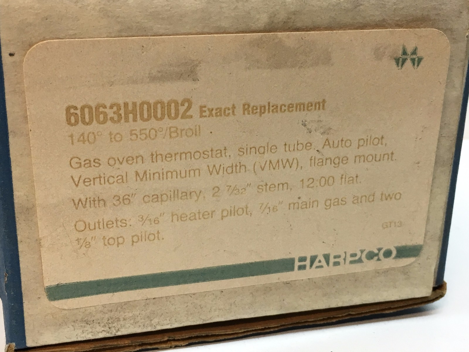 Harpco 6063H0002 Gas Oven Thermostat 140-550F/Broil 6063H0002G Tekort geweldig, speciale prijs, klassiek?