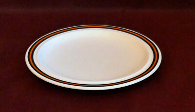 70er THOMAS Scandic Kuchenteller 20 cm / orange - schwarz / Design H. Bengtsson
