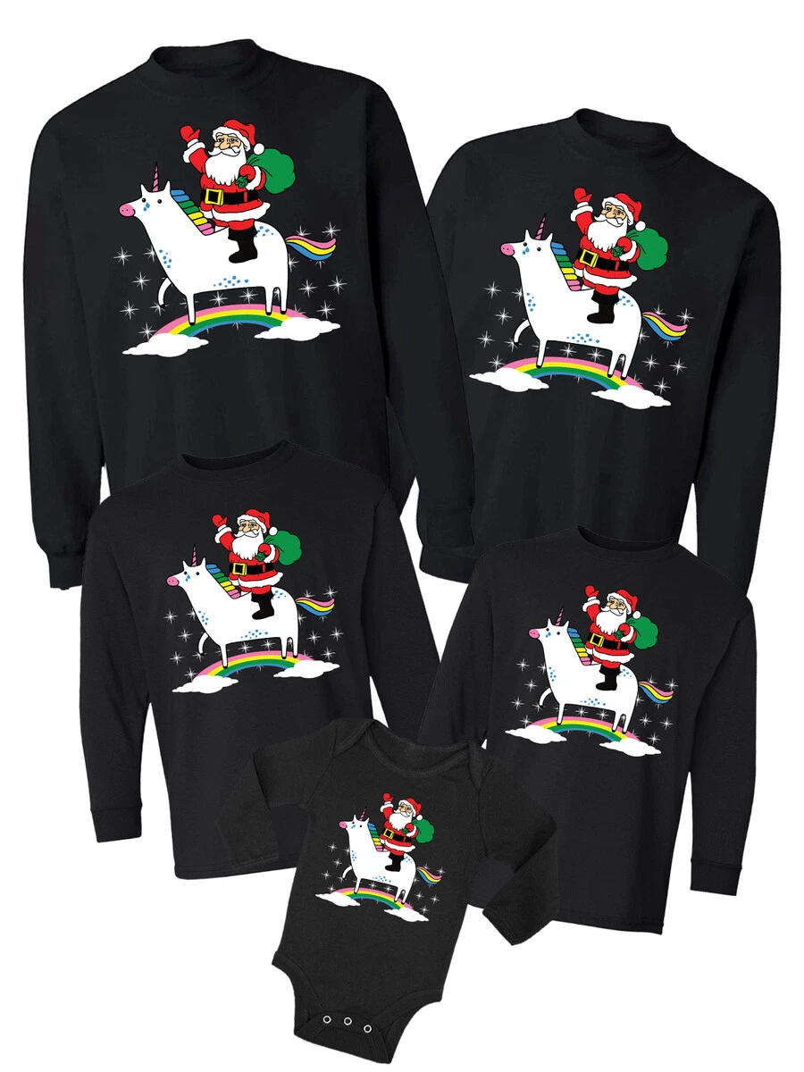 Unicorn Santa Funny Matching Family Sweaters Tumblr Merry Christmas Novelty  Gift | eBay