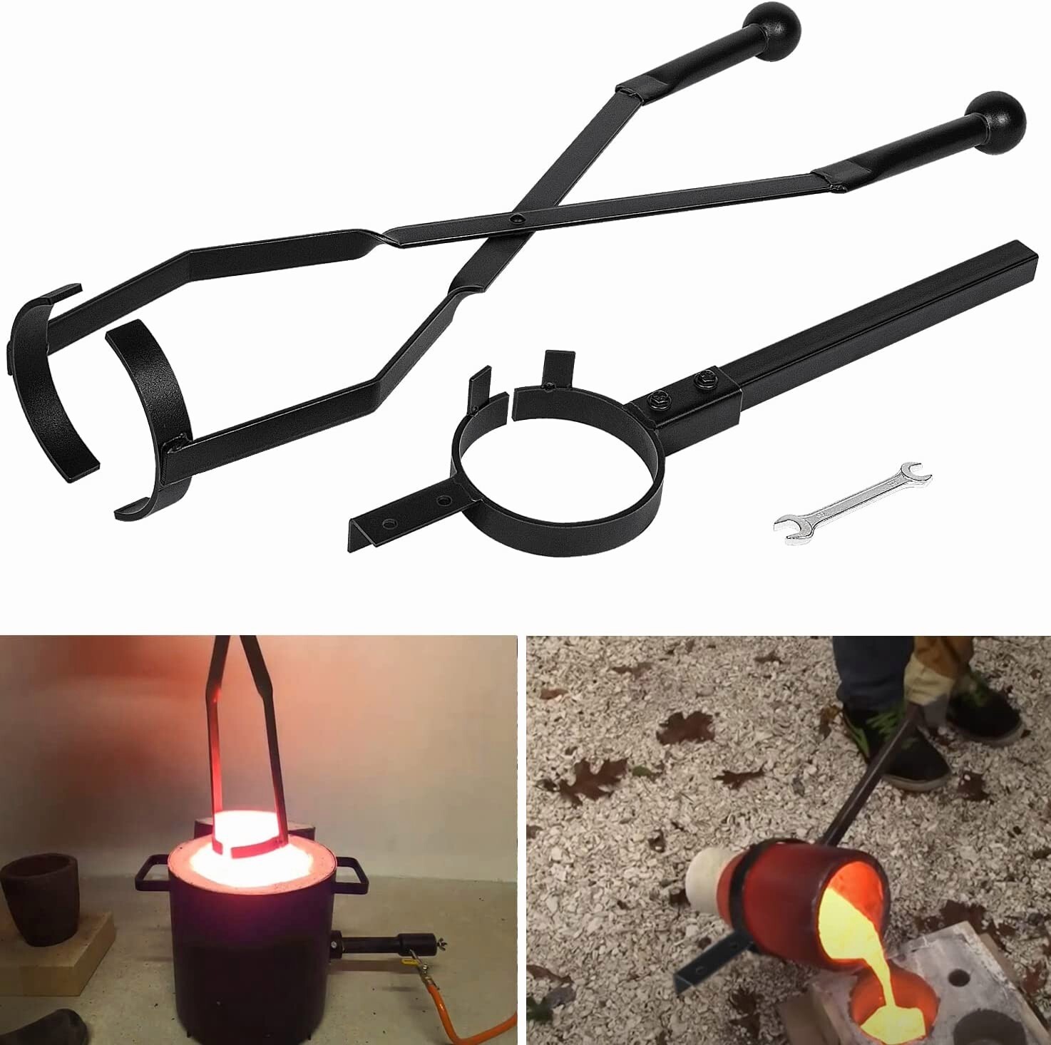 Crucible Tongs Graphite Crucible Lifting and Melting Metal Pouring