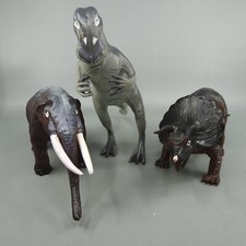 3 Imperial Toys 1980s Dinosaurs Trachodon Duck-Billed Triceratops Wooly Mammoth
