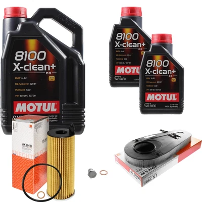 MAHLE Inspektionspaket 7 L Motul 5W-30 8100 X-clean+ für BMW 5er Touring 520d - Bild 1 von 4