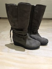 Rampage Iliana Girls Wedge Boots, Size 1 , Gray, NWOB