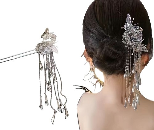 Vintage Crystal & Stone Hair Stick Ethereal Elegance: Crystal Hair Stick – Down To Earth main image 3