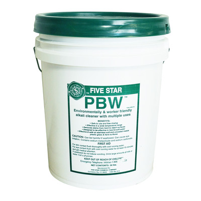 50 lb. Bucket Five Star PBW Powdered Brewery Wash Cleanser Beer Wine