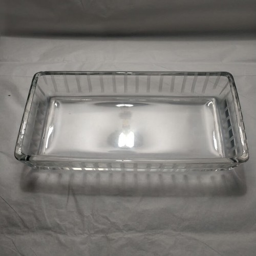 Crystal Clear Elegant Glass Trinket Dresser Rectanguar Dish Wheel Cut 7.5"x 3.5" - Picture 2 of 10