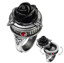 ALCHEMY SUB ROSA POISON RING, SECRET STASH CO...