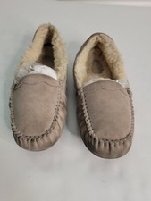 Ugg Womens Sz 10 Ansley Loafers Slip On Moccassins Slippers Suede Gray 57322