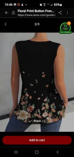 floral print front button blouse - Picture 2 of 3