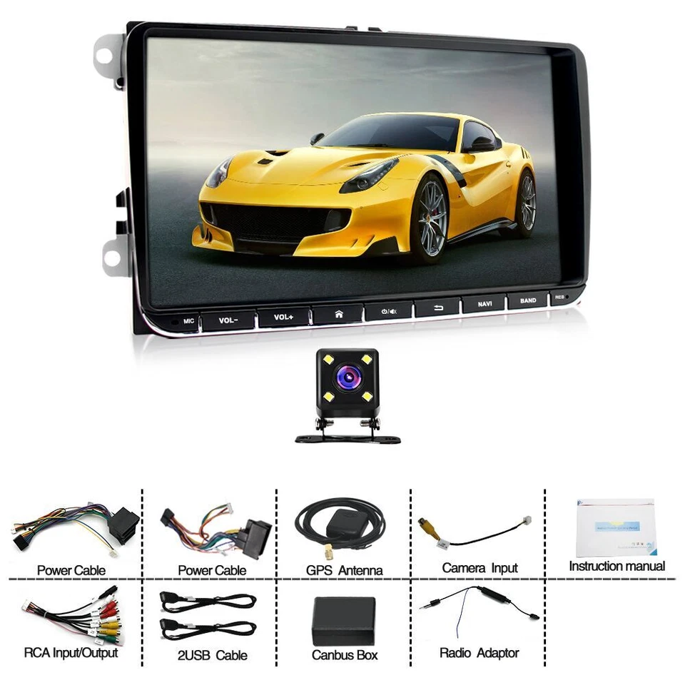 Für VW Passat 2004-17 Autoradio Android Carplay GPS Bluetooth + Mik Kamera 2 DIN - Bild 4 von 4