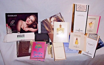 LOT OF 12 SAMPLE VIALS OF WOMENS COLONE ETC & MISC GUERLAIN JUICY COUTURE ETC 