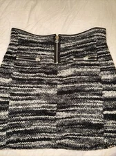 Etoile Isabel Marant 2 Zip Front Striped Fall Mini Skirt W/leather Detail