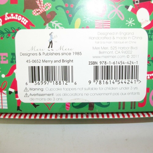 Meri Meri Merry and Bright Cupcake Kit Toppers Liners Santa Reindeer Christmas - Picture 9 of 10