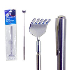 Back Scratcher Extendable Metal Telescopic Massager Extends 20", Silver