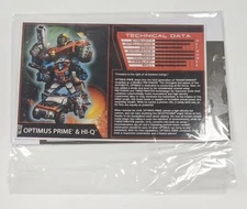 Transformers Botcon Optimus Prime Hi-Q Tech Spec & Instructions Bio Card