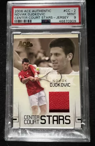 2006 Ace Authentic Center Court Stars Novak Djokovic ROOKIE JERSEY #CC-2 PSA 9