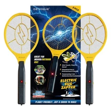 ® Pack of 2 Electric Fly Swatter Bug Zapper Battery Operated Flies Killer Ind...