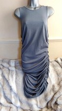 In the Style Bodycon Ruched Sleeveless Grey Dress Size 16 Excellent Condition
