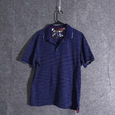 Robert Graham Classic Fit Polo Shirt Mens Sz Medium Blue Striped Performances