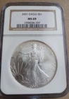 2001 American Silver Eagle NGC MS69 Brown Label