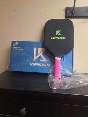 NIB Vipkiss Carbon Fiber 16MM Pickleball Paddle Pink