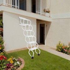 Wall Mounted Folding Ladderwhite Step Ladders6-steps Retractable Folding Stair Wall Mounted Folding Ladderwhite Step Ladders6-steps Retractable Folding Stair